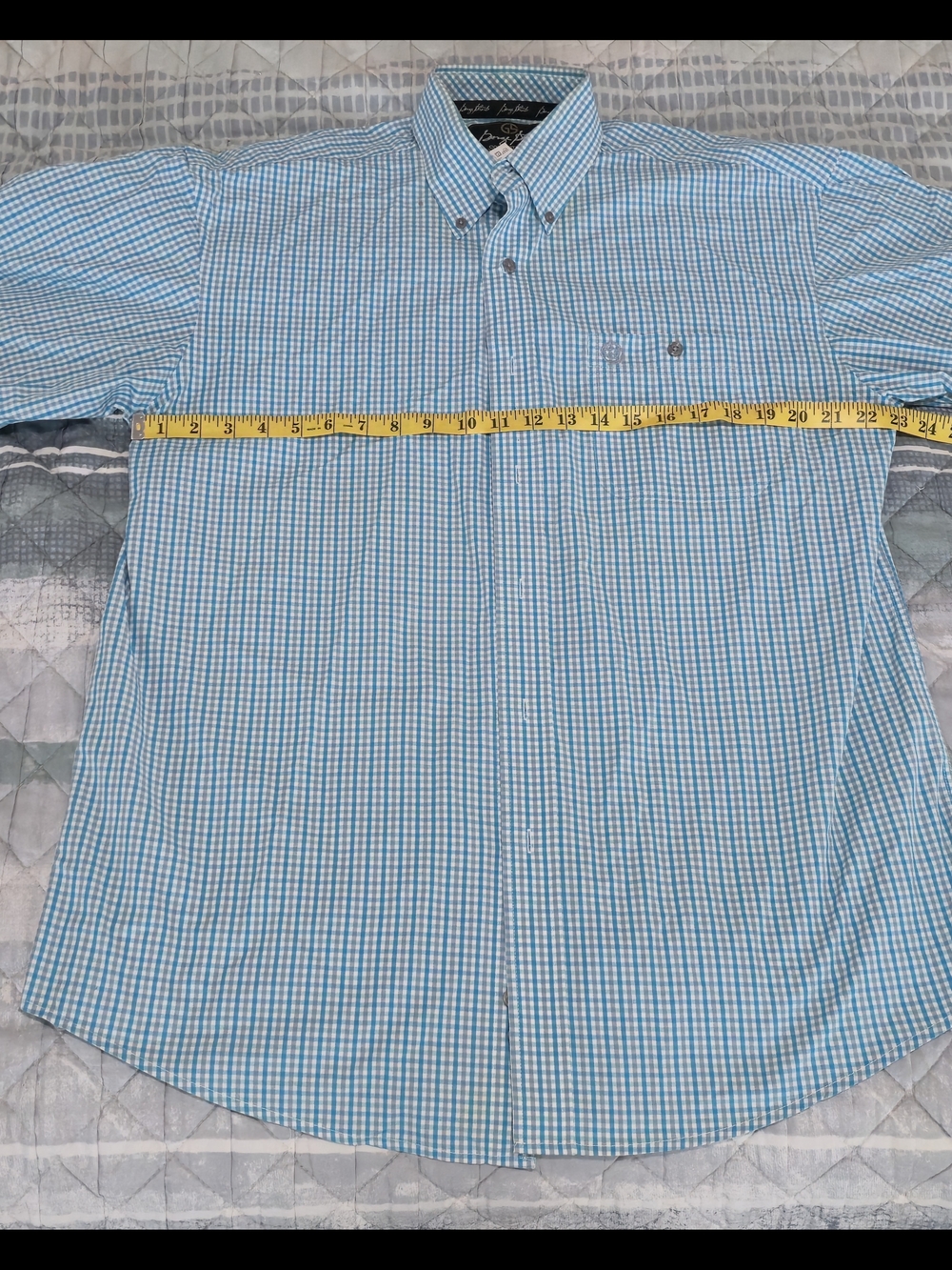 Wrangler Blue & White Gingham Button-Down Shirt